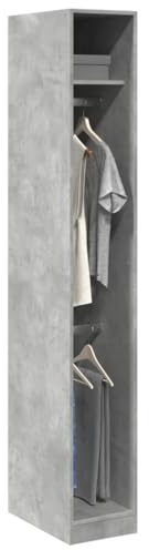 Frdhee Kellerschrank Aufbewahrungsschrank,Kleiderschrank Betongrau 30x50x200 cm Holzwerkstoff,Aufbewahrungsschrank für Flur,Wohnzimmer,Schlafzimmer