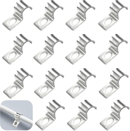 FuYelng 50 Stück 6 mm U Kabelschellen Edelstahl Einzelloch | Befestigungsschelle Metall Rohrschellen Hochleistungs U Rohrschellen Rohrbefestigung, für Ø 6 mm Kabel Unterputz Wasserrohre