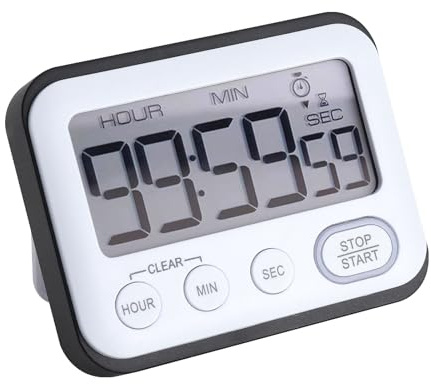 HENGBIRD Digitaler Timer mit Großem Display 3 in 1 Küchenuhr mit Alarm Stoppuhr Count up und Count down mit LCD Lautsprecher Magnet und Ständer für Küche Haushalt Lernen Büro Schwarz