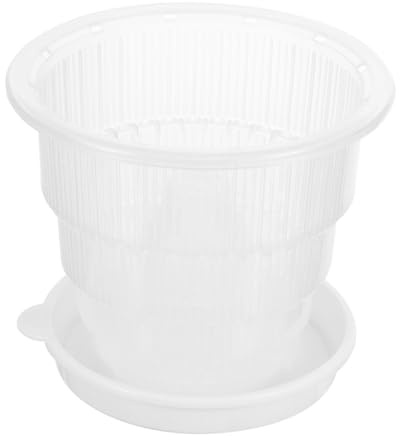 Beaupretty Breathable Orchid Flowerpot with Saucer, Plastic Ventilation Planter for Garden Orchids, 15cm Diameter Nursery Planting Container with Air Columns