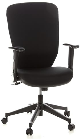 hjh OFFICE 653630 Proffs kontorsstol TRAFFIC 30 - Kontorsstol med ergonomiskt, högt ryggstöd, Synkrongunga, Höjdjusterbara, nedfällbara armstöd, Bred skålad sits, Enfärgad