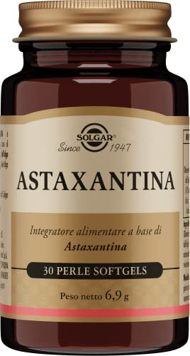 Solgar Astaxantina 5 mg 30 Softgel da Haematococcus pluvialis Naturale | Integratore alimentare a base di alga Haematococcus pluvialis che presenta azione antiossidante