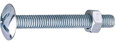 Viswood 601B6040 Boîte de 100 Boulons poêlier Filetage total 6,0 x 40 Acier Zingué Blanc