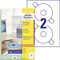 AVERY Zweckform L6015-25 selbstklebende CD-Etiketten inkl. Zentrierhilfe (50 blickdichte CD-Aufkleber, Ø 117mm auf A4, ClassicSize, bedruckbare Klebeetiketten für alle A4-Drucker) 25 Blatt, weiß