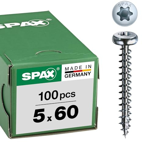 SPAX Träskruv kullrigt huvud T20 WIROX Helgängad 5X60 100ST 0201010500603