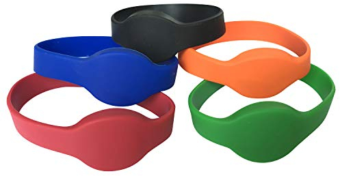 YARONGTECH 125khz RFID Wristband EM4100 black blue red green Orange Waterproof Silicone Bracelet pack of 5