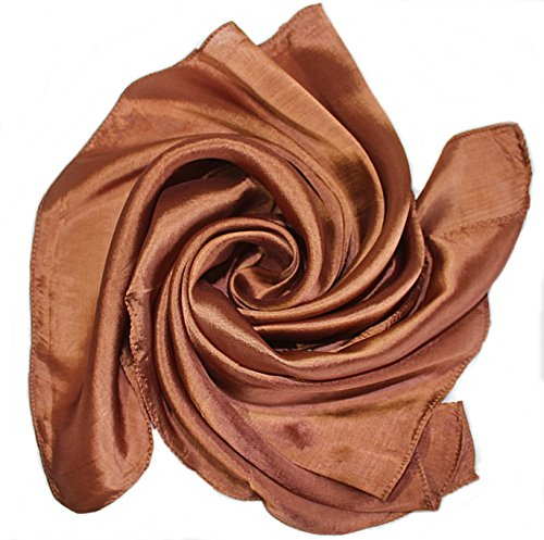 Your Silk Shop Nickituch/Seidentuch 1 A Qualitat unifarben Made in Thailand, 55x55cm, Braun