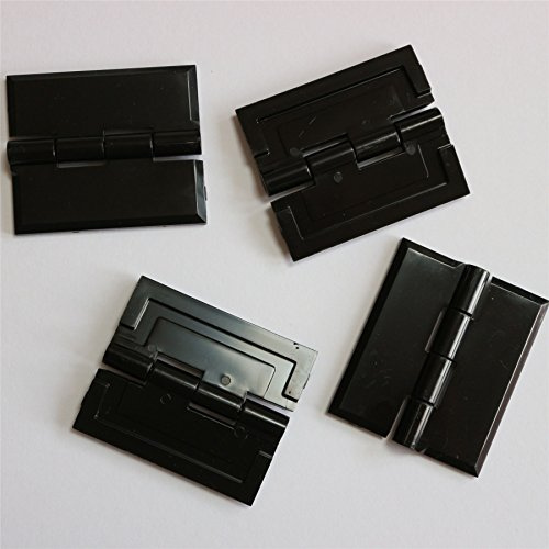 4x charnières à piano noires en acrylique 45mm x 38mm, continues | Charnière piano continue en acrylique, mouvement fluide sur toute la longueur, pour vitrines et couvercles