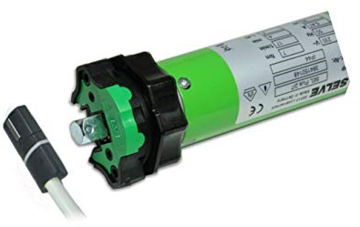 smarotech® Rollladen-Nachrüstset: Rohrmotor Selve SEL Plus 2/15 inkl. 4-Kant-Stahl-Stift mit 12mm Kopf, Anschlusskabel und SW 60 Adapter. (SEL Plus 2/15 ohne Lager, SecuBlock)