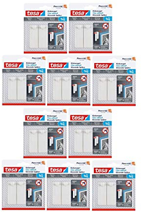 tesa 77773-00000-00 Klebenagel für Tapeten und Putz/Selbstklebende Nägel für empfindliche Oberflächen/Leicht anzubringen und zu entfernen-rückstandslos / 2 x 1kg Halteleistung, 1 Kg, 2 Stück (10)