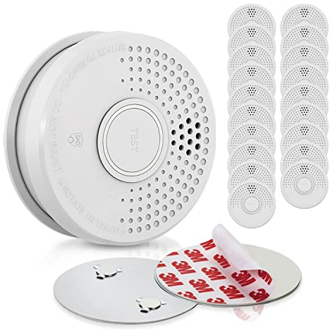 SHD OneConcept Detectores de Humo para Casa, 20x Alarmas de Incendio de Respuesta Rápida para Oficinas y Cocina, Detector Humo, Sensor Óptico con Función de Prueba, Mini Alarma Soporte Magnético