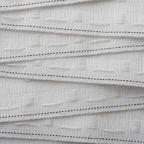 Realm White Pencil Pleat Curtain Header Tape, Detachable Curtain, Sizes 25mm 1 Inch, 50mm 2 Inch, 75mm 3 Inch (50mm / 2 Inch - 5 Metres)