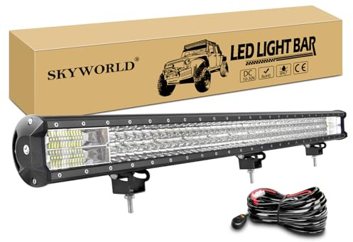 SKYWORLD 100 cm 540W LED Arbeitsscheinwerfer Bar Zusatzscheinwerfer LED Light Bar Auto Scheinwerfer Offroad Flutlicht Spotlight mit Kabelbaum für Auto Offroad SUV UTV ATV 12V 24V