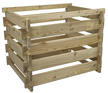 Holzkomposter Lärche 80x100xH60 cm mit Holz-Stecksystem Komposter Komposte Steckkomposter Kompostsilo