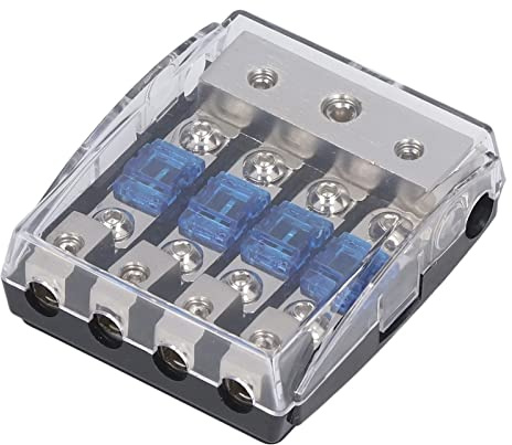 Car Audio Sicherungshalter, Autoradio Stromverteilerblock 60A 1 In 4 Out Splitter für Auto, LKW, Boot, Wohnmobil