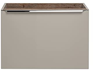 Mobile per lavabo 60 cm Santa Fe Taupe, mobile da lavabo sospeso, mobile da lavabo con piano di lavoro, mobili da bagno moderni, colore Taupe Rovere Vintage (senza piano cottura)