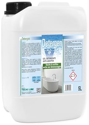 Metacril DETERGEN, Limpiador y Desengrasante Antirayaduras para Bañeras y Spas de Acrílico, Eliminación de Cal sin Dañar las Superficies – 5 L