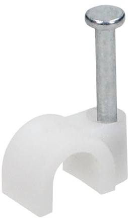 Miratic Fermacavi Muro Passacavi Muro Ferma Cavi Elettrici Rotondi Colore Bianco Set di 100 Pezzi per Cavi di Diverse Misure Ø: 4/6 / 7/8 / 10/12 mm (Ø 4mm)