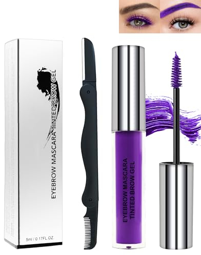 Gel à sourcils imperméable pour mascara longue durée, gel à sourcils semi-permanent liquide teinté avec pinceau, résistant à la transpiration, extension de volume pour les sourcils, mascara-08 violet