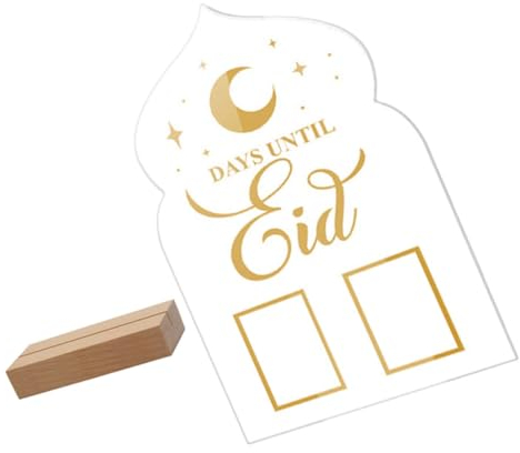 WOFASHPURET Countdown-ornamente Handgeschriebener Countdown Tischkalender Ramadan-tischdekorationen Ramadan-countdown-kalender Eid Stand-countdown Büro Schreibtisch Einrichtung Acryl