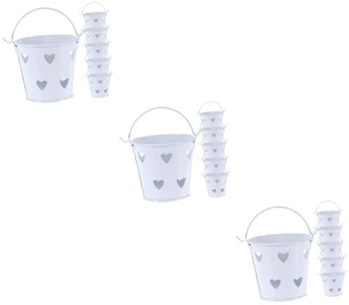 NUOBESTY 18pcs Decorative Metal Small Storage Bucket Treat Bucket for Snacks Makeup Brush Holder Desk Organizer