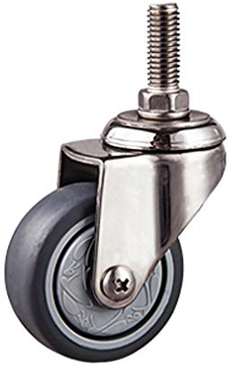 50 mm Lenkrolle, 304 Edelstahl-Lenkrollen, Möbelrolle, mit M10 x 25 mm Gewinde, für Couchtisch-Rollenschrank, Sitzrad-Drehstuhl (1,5 Zoll 2 Zoll)