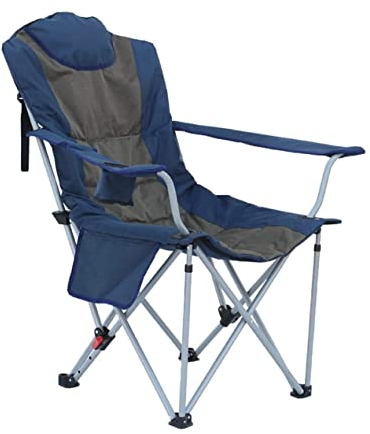 Campingstuhl Klappstuhl Outdoor-Campingstuhl Mit Lendenwirbelstütze, Gepolsterter Rasensitz, Klappbarer Quad-Armhocker Mit Seitentasche Für Getränkehalter Strandstuhl Camping Stuhl ( Color : Adjustabl