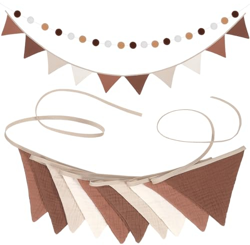 Jostift Wimpelkette Stoff, Wimpelkette Kinderzimmer Kinderzimmer Deko Babyzimmer Deko Pompom Girlande Hausbett Deko Mädchen & Jungen Wimpelgirlande Baby für Babyzimmer Dekoration