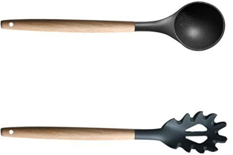 Cuchara de espagueti Cuchara de garra de pasta Pinzas de silicona Mango largo Pasta Servidor de espagueti Cuchara Cucharón Utensilio de cocina de silicona for el hogar Cocina