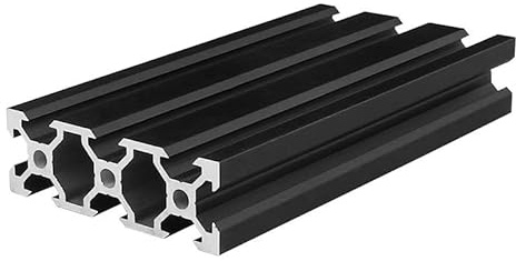 Aluminiumprofil 2060 V-Slot, 1m, schwarz eloxiert, 6,2mm Nut