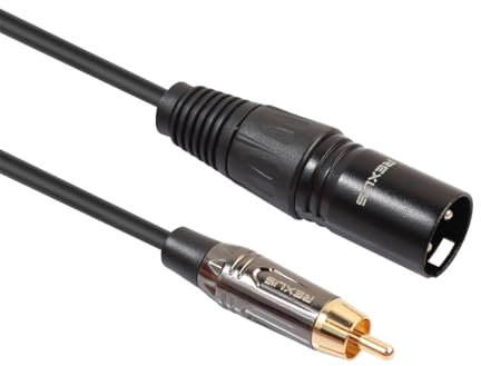 RIKYJIC Cavo audio bilanciato da RCA a XLR maschio, placcato oro, 1 m, per console di mixaggio e amplificatore