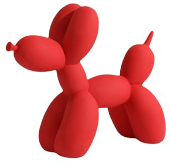 YOYUMI Statue Cane Palloncino Scultura, Artigianato In Resina Statua Decorativa da Interno, Per ufficio soggiorno camera da letto, 8.7 Inches (Rosso)