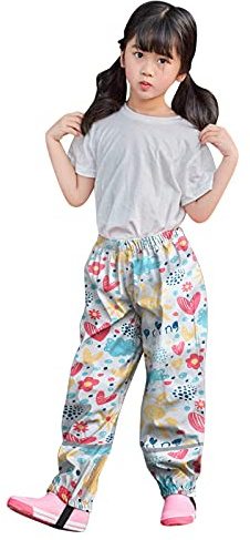 Pantalon de Pluie Enfant Surpantalon de Pluie Coupe-Vent et Pantalon Anti-Boue pour Garçons et Filles Tout-Petits Vêtements Pluie Respirant Léger Pantalon Ski Enfant Unisexe (B01-White, 7-8 ans)