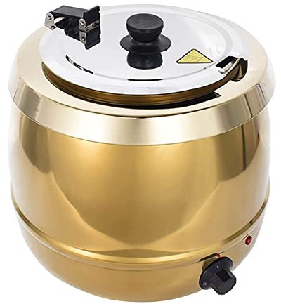 DLAZUM Olla sopera aislada Comercial, Tipo bufé con Caldera con Control de Temperatura Variable, Cocina de cafetería, Calentador eléctrico para Olla sopera, B (A)