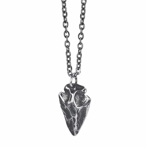 Herren Halskette Silber Kreuz Halskette personalisierte Anhänger Halskette für Herren Jungen Cool Spearpoint Pfeilspitze Anhänger Kette Halskette das Geschenk