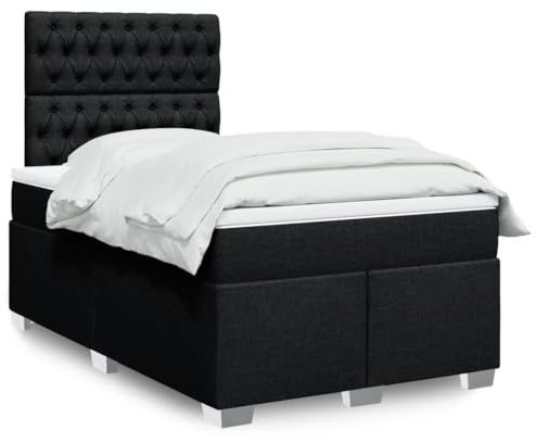 qohoio Boxspringbett mit Matratze Betten Mit Matratze Schlafzimmer Bett Boxspringbett Mit Matratze Schwarz 120x190 cm Stoff - 3290436