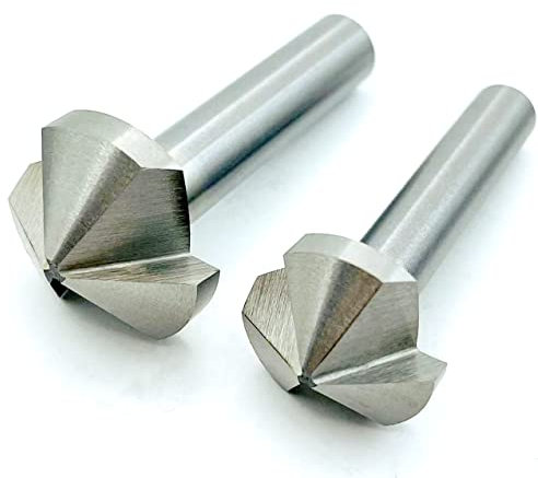 1PCS 3 Flauto 120 gradi HSS Svasatore smussatura troppo Legno Acciaio Taglierina for smusso Utensile elettrico da 4.5 a 60mm Smusso strumento(50mm(120 Degree))