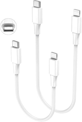 Sundix Cavo Lightning USB corto, da USB C a Lightning, 2 confezioni da 0,15 m + 0,3 m, [MFi Certified] Tipo C Charging Cable per iPhone 14/13 e 12