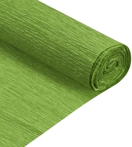 QUARKZMAN 2 Stück Krepppapier Grün, 2.5m x 50cm Floristen Krepp Papier Bunt für Handwerke, Party, Schulpapier, Kräuselpapier, Verpackung, Blumen DIY