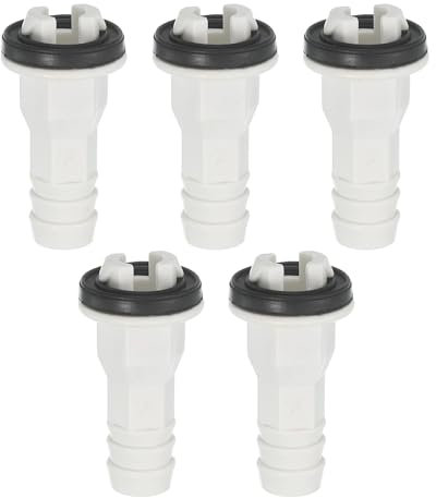 QUARKZMAN 5Pcs Conectores de Codo para Manguera de Desagüe de Aire Acondicionado con Anillos de Goma - Compatible con Unidades Mini-Split y Acondicionadores de Ventana (15mm, Blanco)