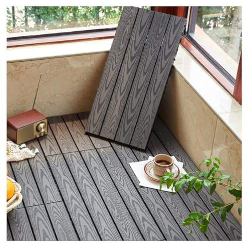 SPXMQSS Baldosas Exterior Composite, WPC Losetas Antideslizante para Interior Exterior Terraza Balcón Jardín, Fáciles de Colocar 30x60x2.3cm J 24PCS