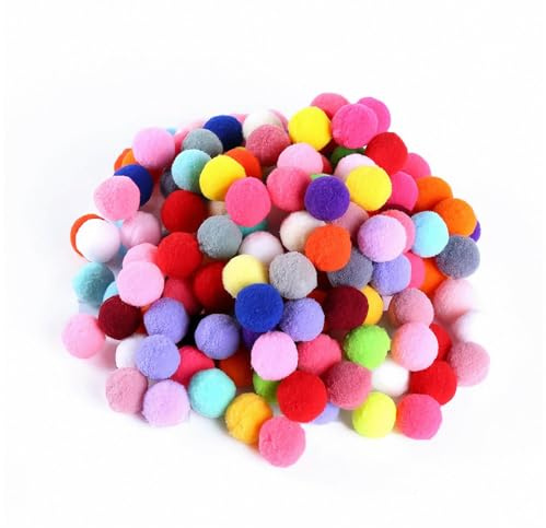 200 Pcs Pom Poms,8mm Craft Mini Pom Poms Cheerleading Pompoms for Crafting,Small Soft Coloured Balls Making Art Hobby Supplies DIY Creative Crafts Decor for Garland,Handmade Gifts,Beautiful Scrapbook
