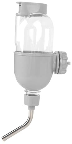 Dog Water Bottle for Crate, No Drip 500ml Hanging Dog Water Dispenser Adjustable and Detachable Installed on The Kennel Cage Water Bottle for Dogs Cat Rabbit Drinking Water (Gray)