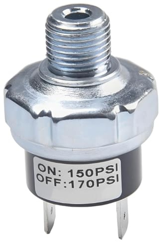 LKRXW Tryckbrytare för luftkompressorer 150-170 Psi Kompressorlufttrycksbrytare 1/4 NPT Automatisk ventilstyrning Pumpbrytare DC 12V 24V AC 110V 220V