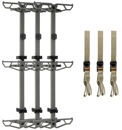 Panbofoda 30“ Climbing Sticks,Aluminum Non-Slip Climbing Sticks for Hunting,Lightweight TreeStand Climbing Steps for Saddle Hunting Sticks Kit (3-Pack)