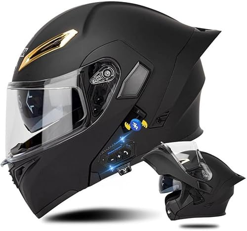 Flip-up Hjälm Med Bluetooth, Bluetooth Full-face Hjälm Motorcykelhjälm Med Dubbel Visir, Ece-certifierad Lila Hjälm För Vuxna Kvinnor Män Hjälm Av Hög Kvalitet, O, XL=61-62CM