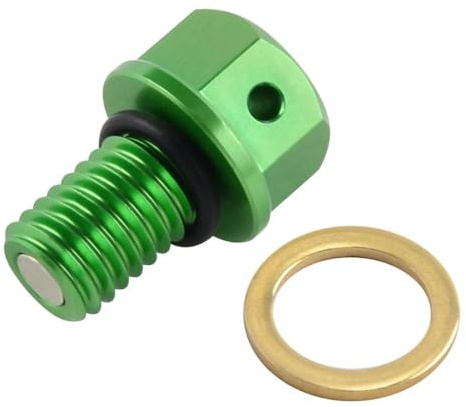 M10XP1 5 10 mm Tornillo de Perno de Drenaje de Aceite Compatible con Bicicletas de Suciedad de la Serie KX Que Incluyen KX250F KX250 KX125 KX85 KX65 250F 450F 112 500 250R Modelos(Green)