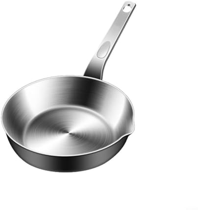 Gettimore Sartén para huevos de acero inoxidable 316, mini sartén antiadherente con boquilla para cocinar huevos, calentador de mantequilla, fácil almacenamiento para cocina, hornear, camping (S)