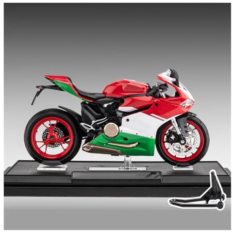 Motorcykelmodell 1:12 För Ducati 1199 Motorcykelsimulering Legeringsmodell Presentsamling(Red green)
