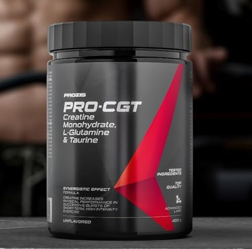 Prozìs Pro CGT 400 grammes - créatine + glutamine+ taurine - Mélange pour augmentation de la force et de la puissance